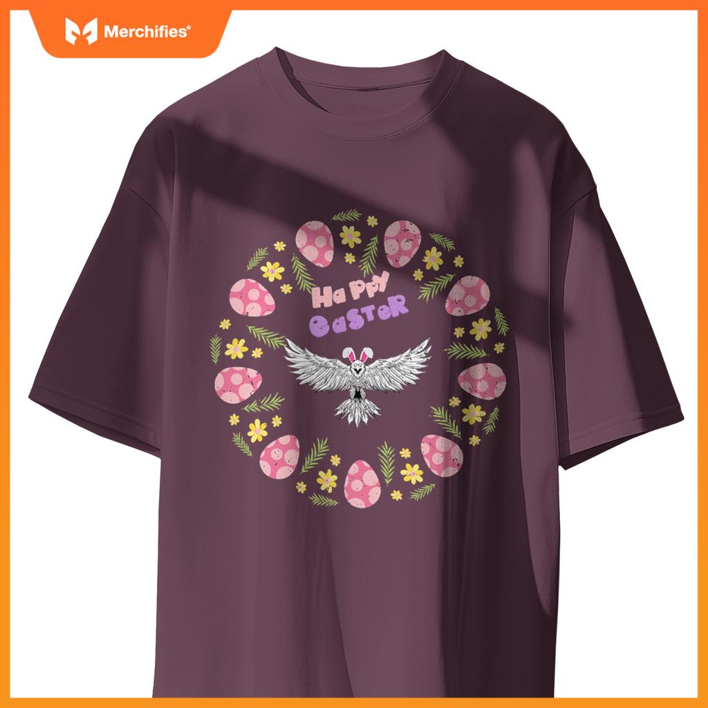Happy easter eagle bunny ears eggs floral rabbit patriotic T-Shirt