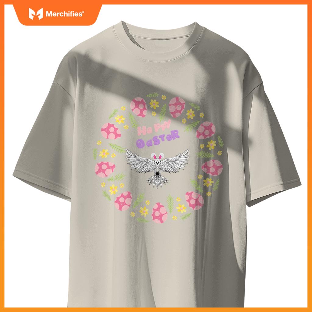 Happy easter eagle bunny ears eggs floral rabbit patriotic T-Shirt