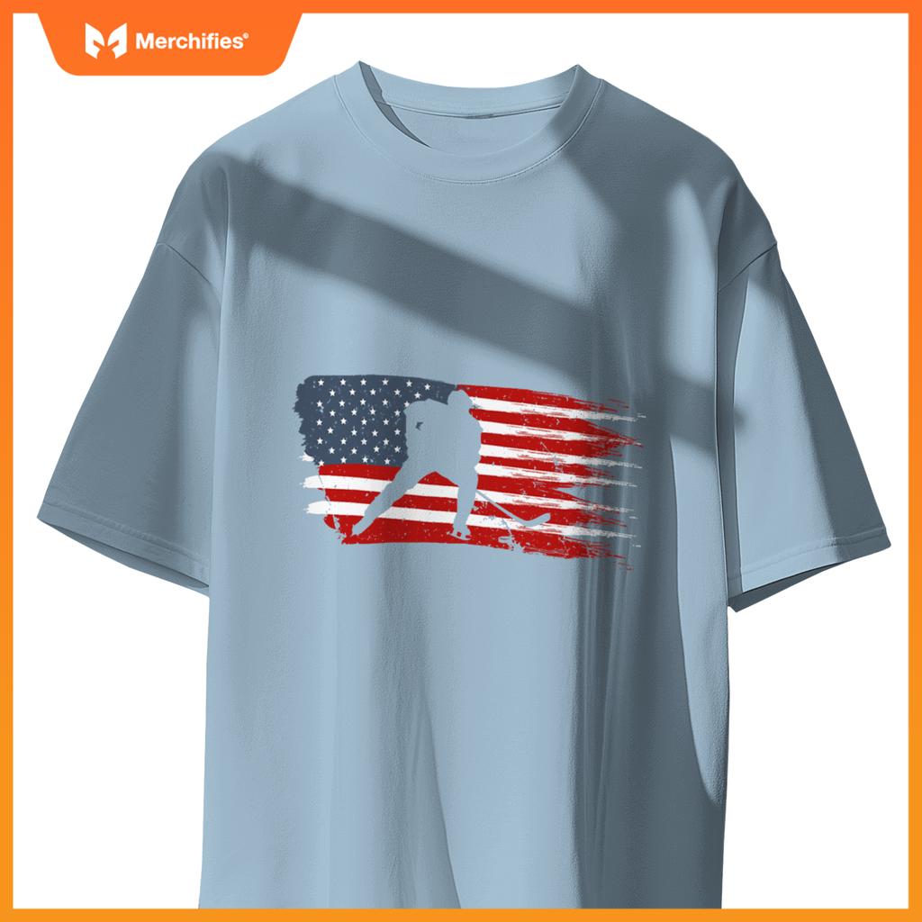 Hockey usa flag american flag patriotic ice hockey T-Shirt