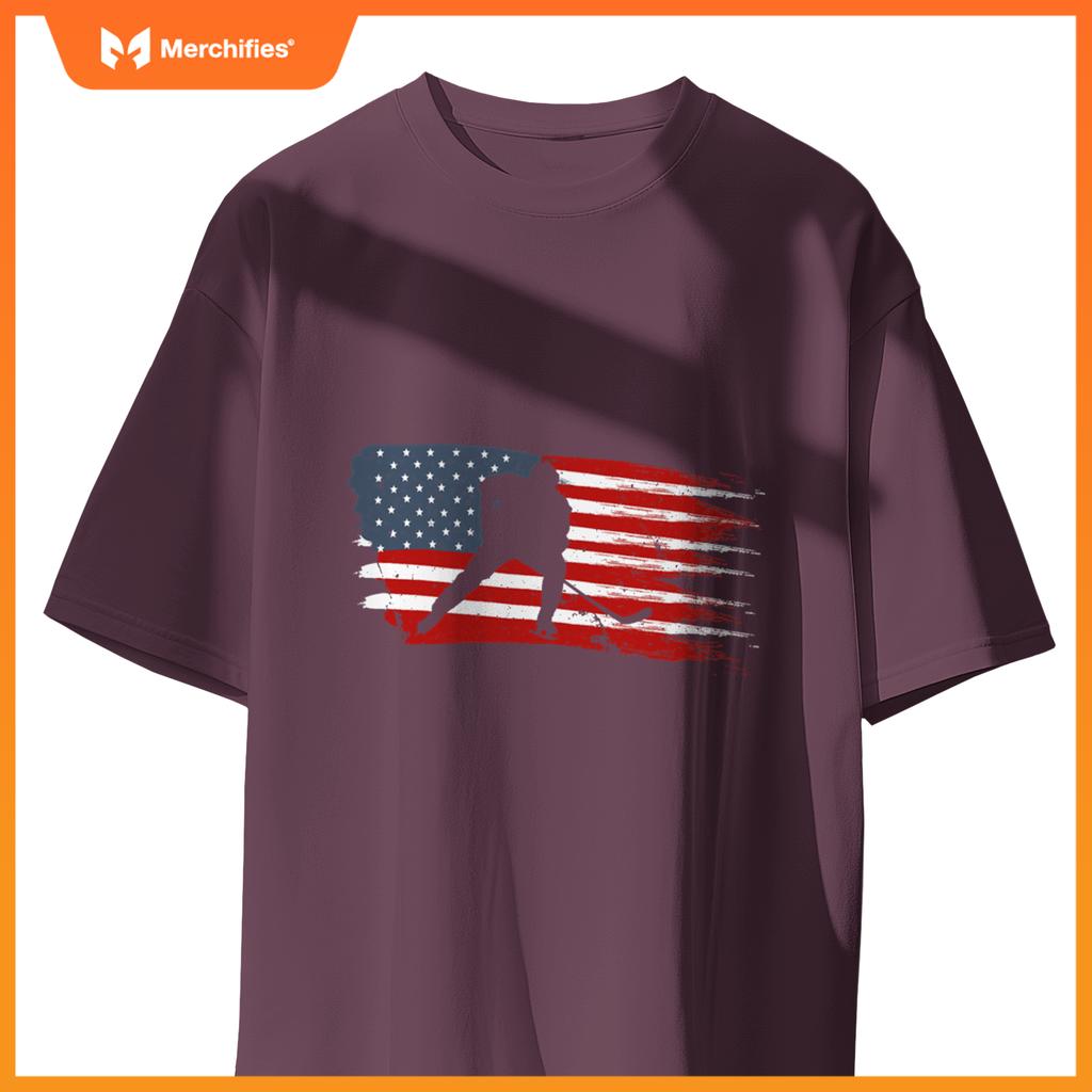 Hockey usa flag american flag patriotic ice hockey T-Shirt