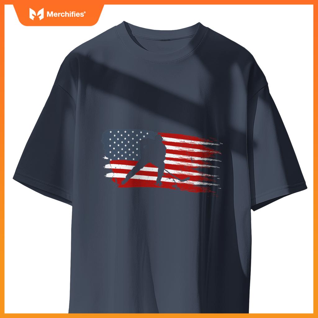 Hockey usa flag american flag patriotic ice hockey T-Shirt