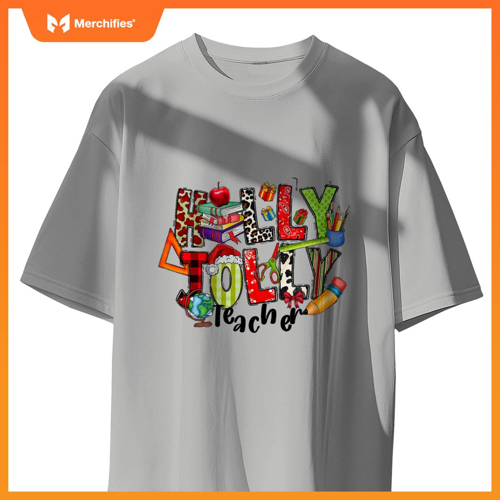 Holly xmas jolly teacher elements christmas teaching pajama