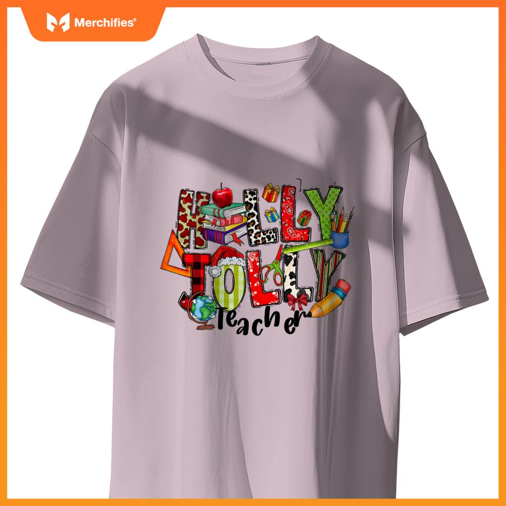 Holly xmas jolly teacher elements christmas teaching pajama