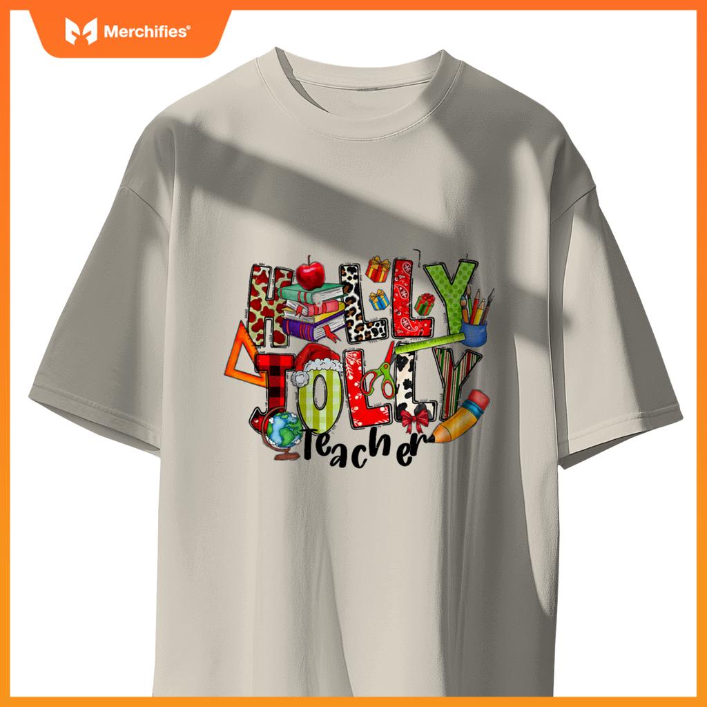 Holly xmas jolly teacher elements christmas teaching pajama