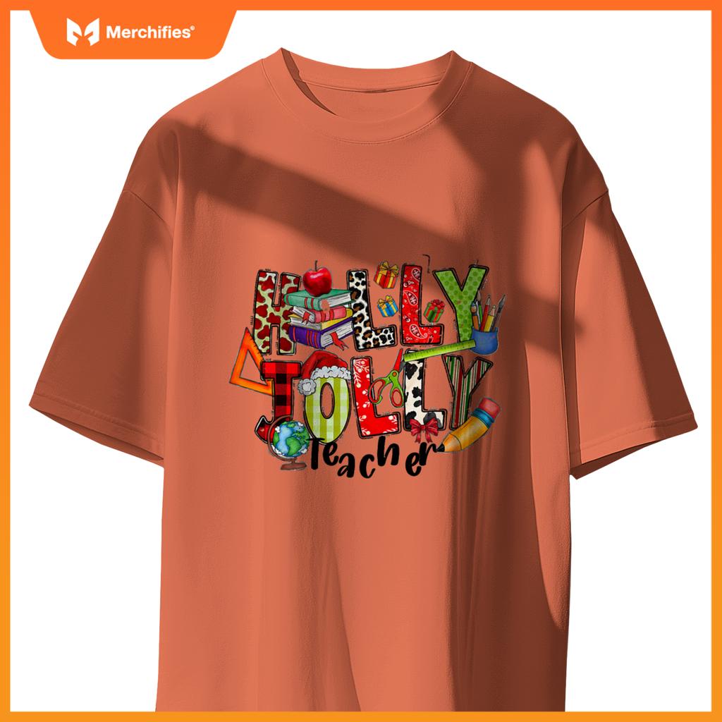 Holly xmas jolly teacher elements christmas teaching pajama