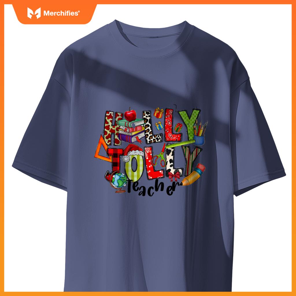 Holly xmas jolly teacher elements christmas teaching pajama