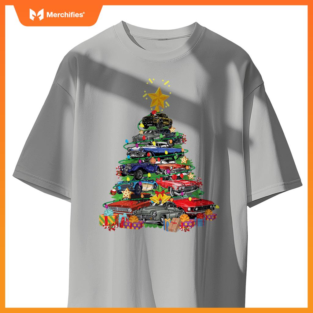 Hotrods  Muscle Car Christmas Tree Kids Toddlers T-Shirt