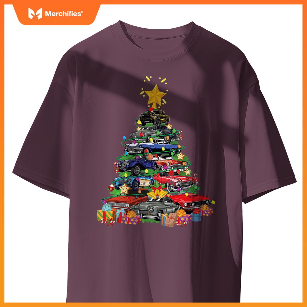 Hotrods  Muscle Car Christmas Tree Kids Toddlers T-Shirt