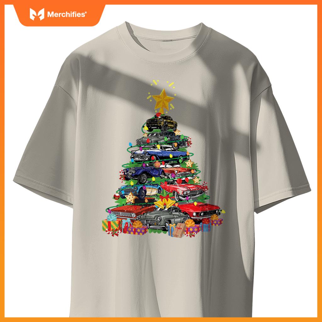 Hotrods  Muscle Car Christmas Tree Kids Toddlers T-Shirt