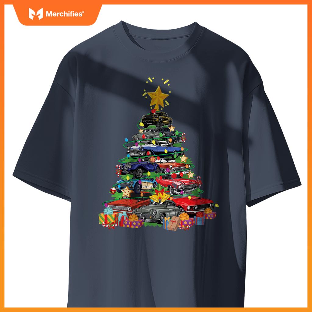 Hotrods  Muscle Car Christmas Tree Kids Toddlers T-Shirt