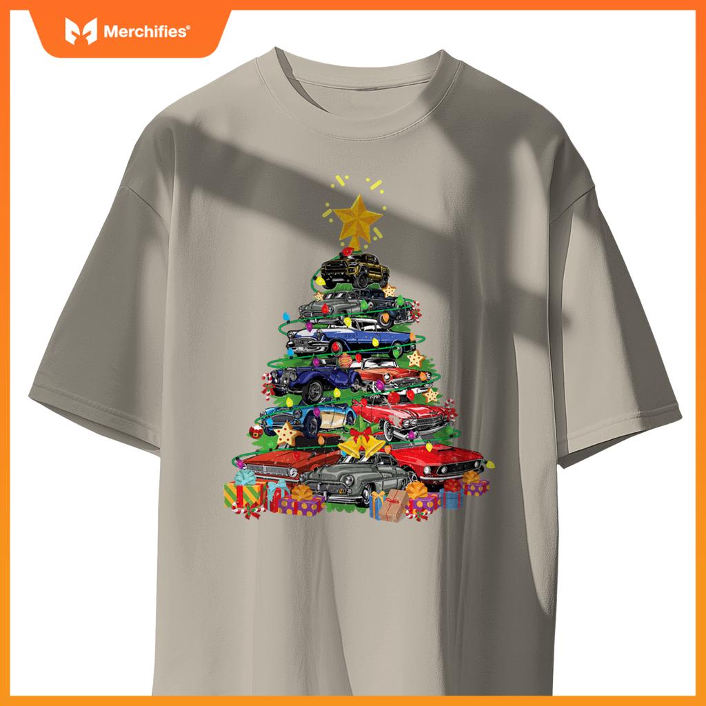 Hotrods  Muscle Car Christmas Tree Kids Toddlers T-Shirt