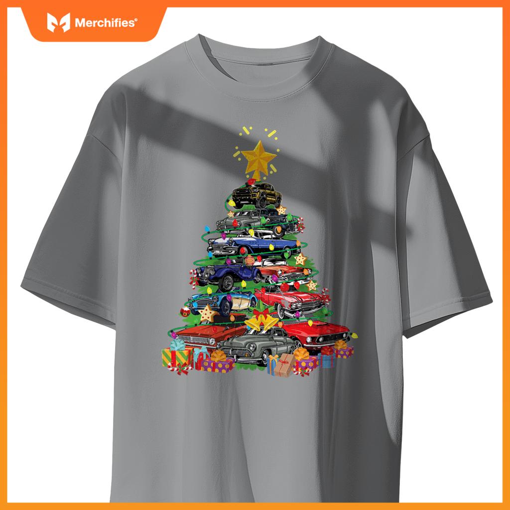 Hotrods  Muscle Car Christmas Tree Kids Toddlers T-Shirt