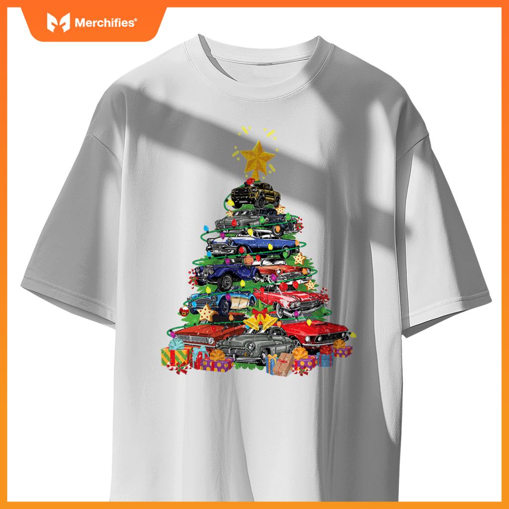 Hotrods  Muscle Car Christmas Tree Kids Toddlers T-Shirt