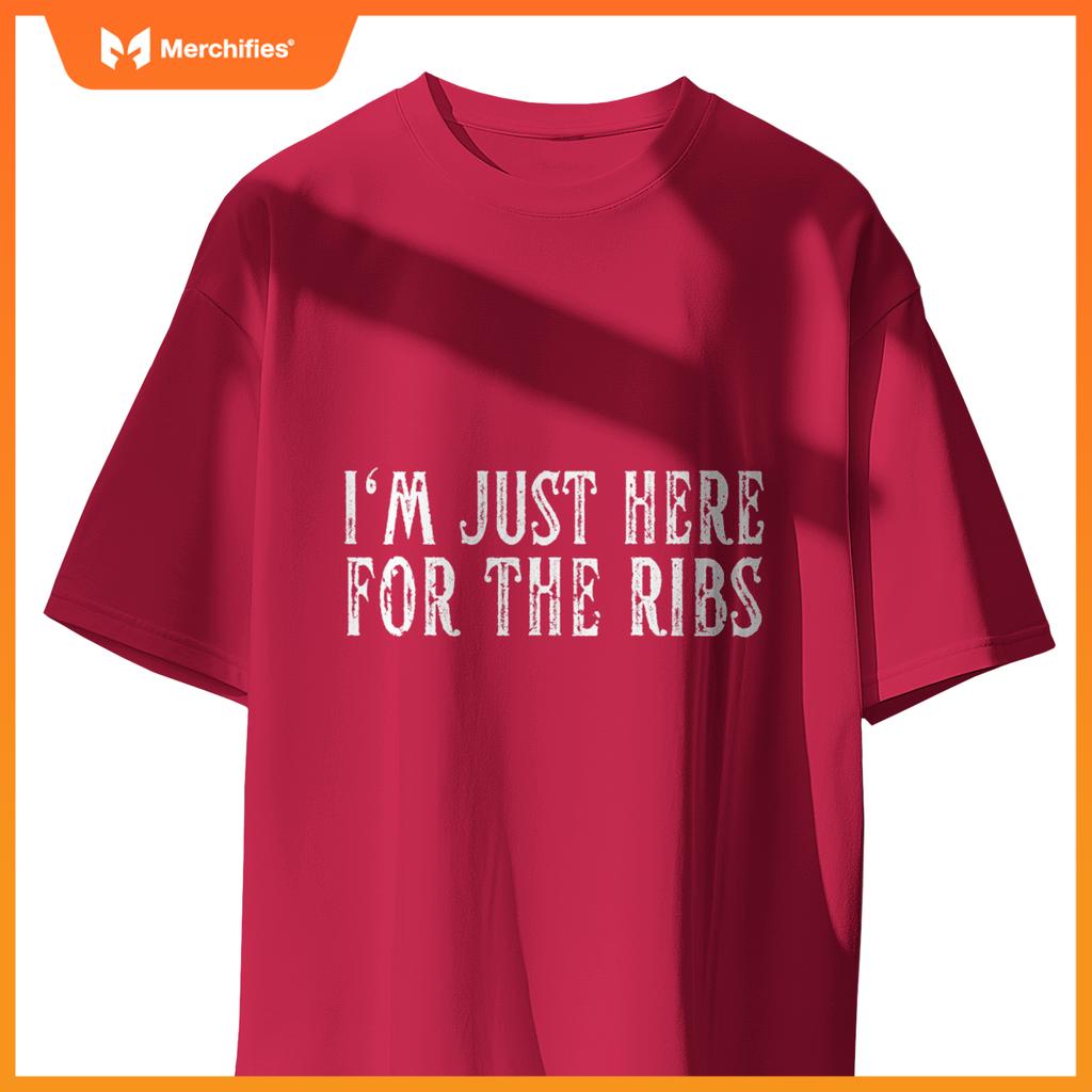 Im Just Here Ribs Bbq Grill & Smoker Barbecue Chef T-Shirt