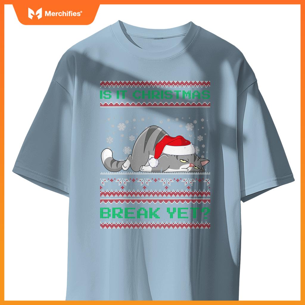 Is it christmas break yet sleepy cat  teacher women