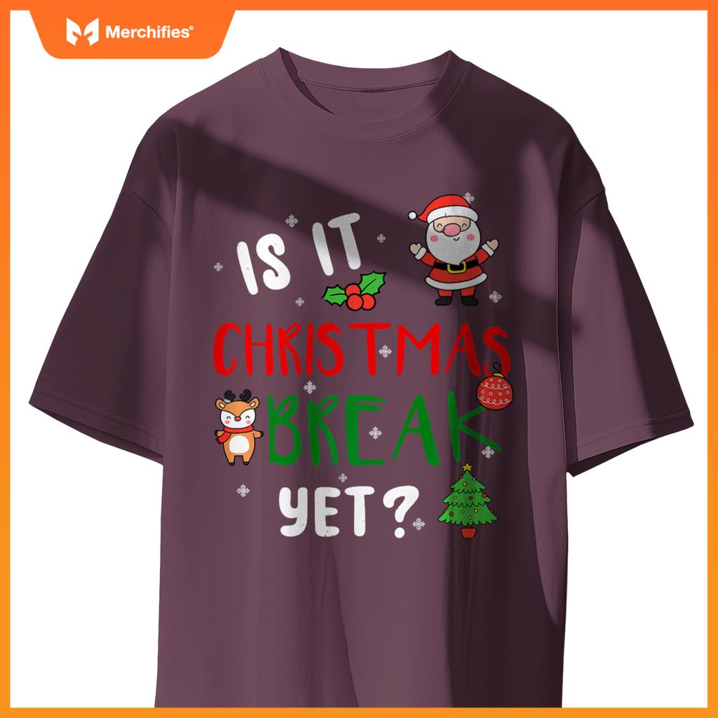 Is it christmas break yet  teacher santa claus holiday premium