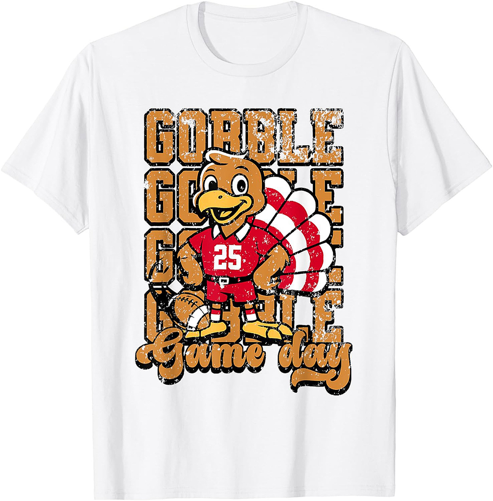Thanksgiving Football Gobble Gobble Game Day Men Apparel T-Shirt