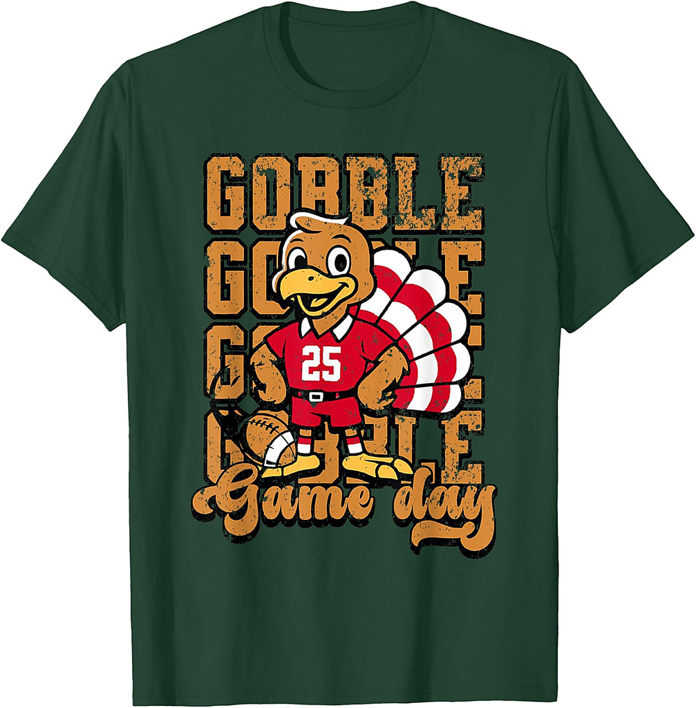 Thanksgiving Football Gobble Gobble Game Day Men Apparel T-Shirt