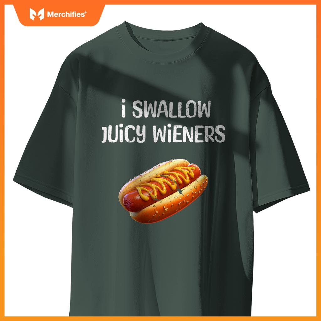 Juicy Hot Dog Humor  Foodie  Adults T-Shirt