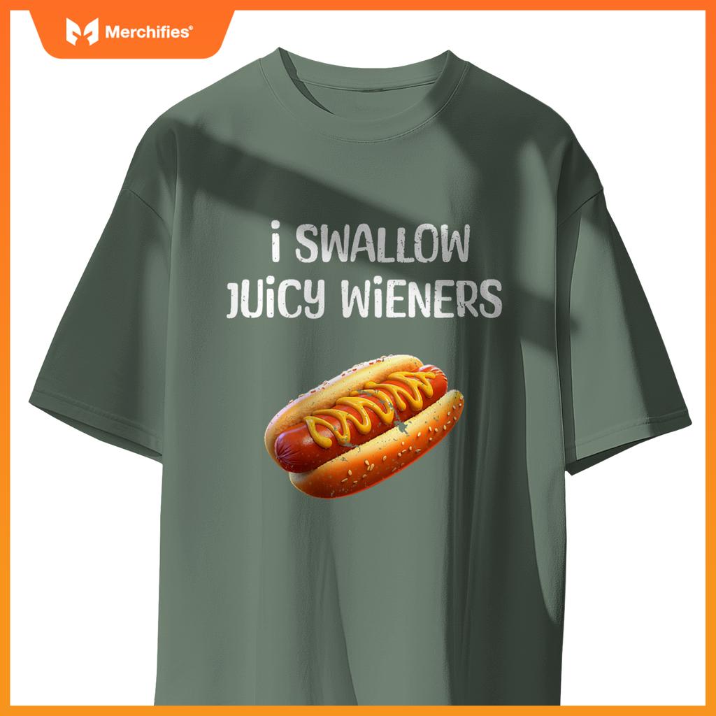 Juicy Hot Dog Humor  Foodie  Adults T-Shirt
