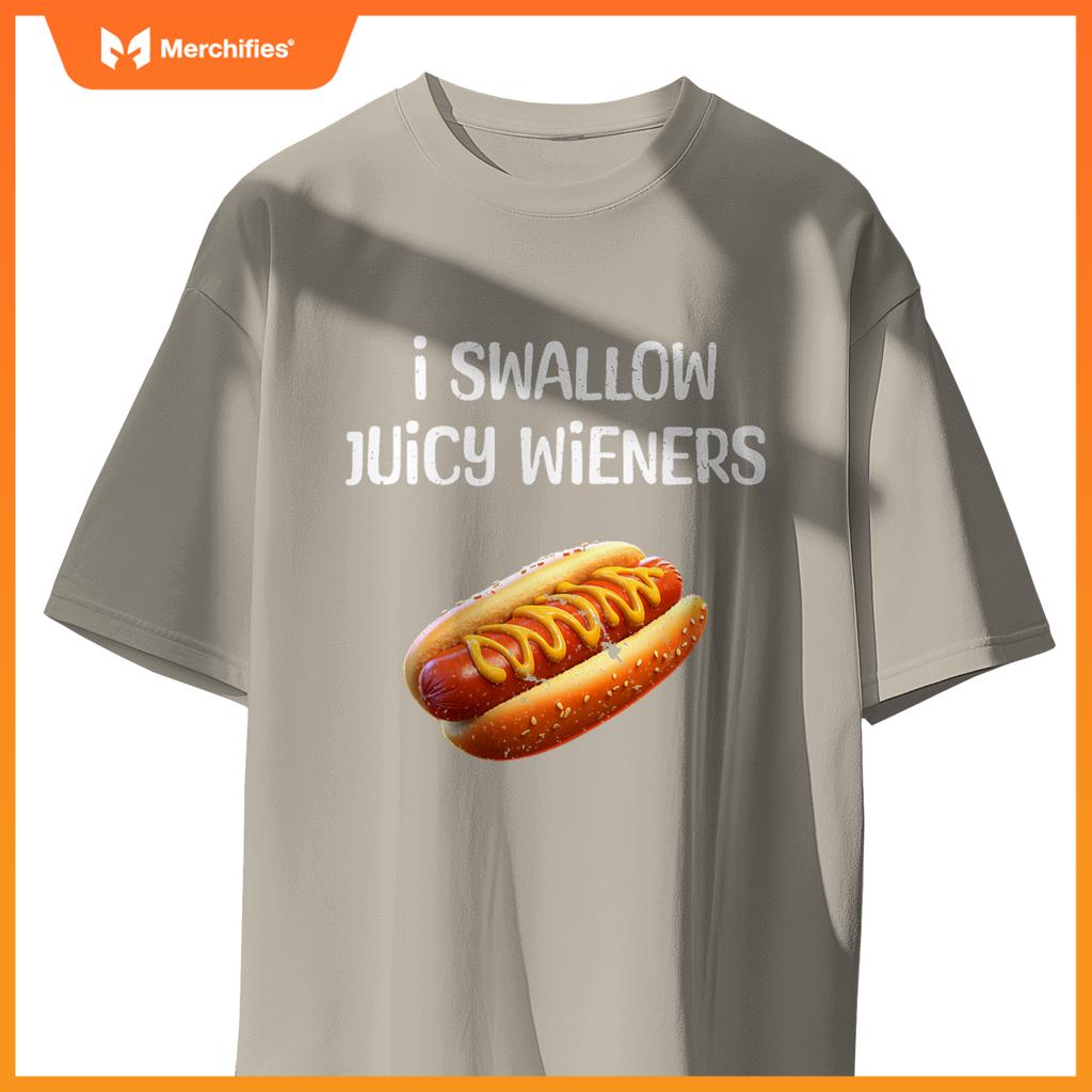 Juicy Hot Dog Humor  Foodie  Adults T-Shirt