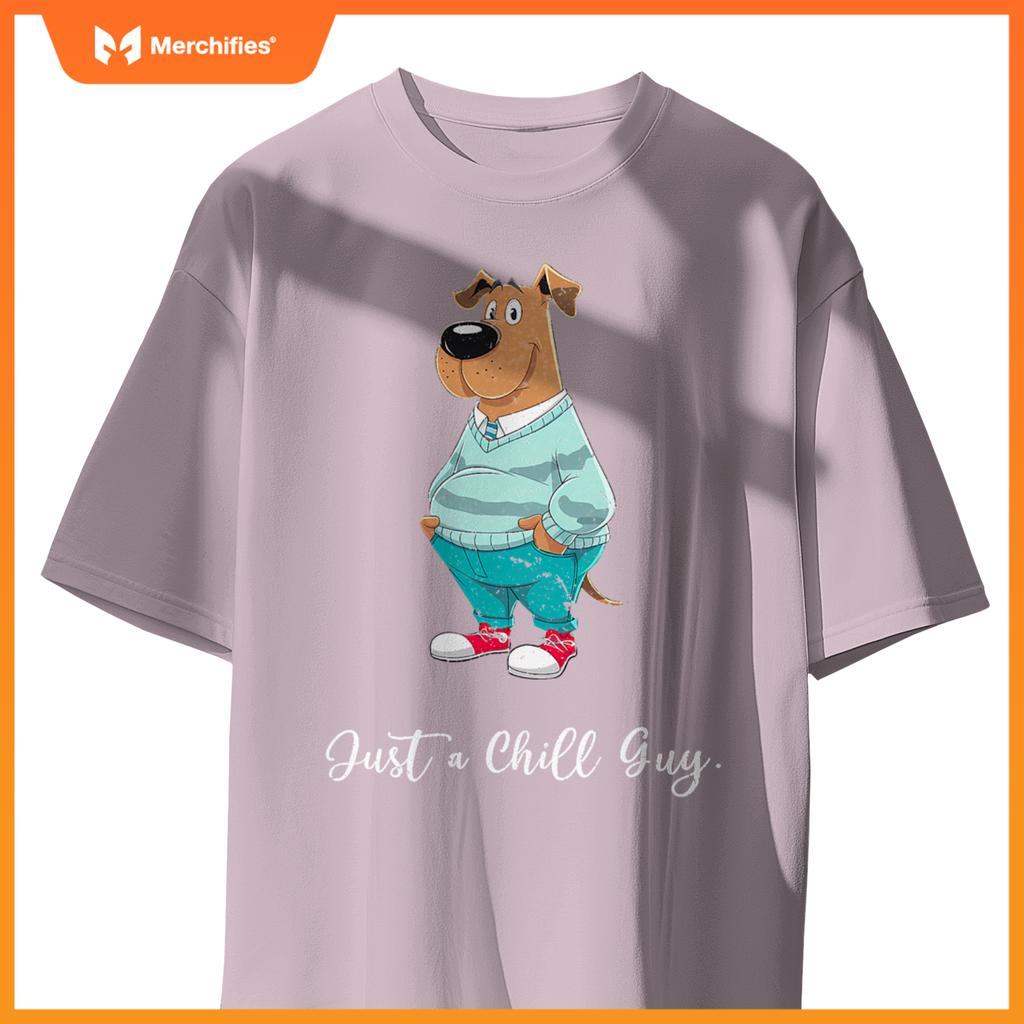 Just A Chill Guy  Cartoon Dog Design T-Shirt
