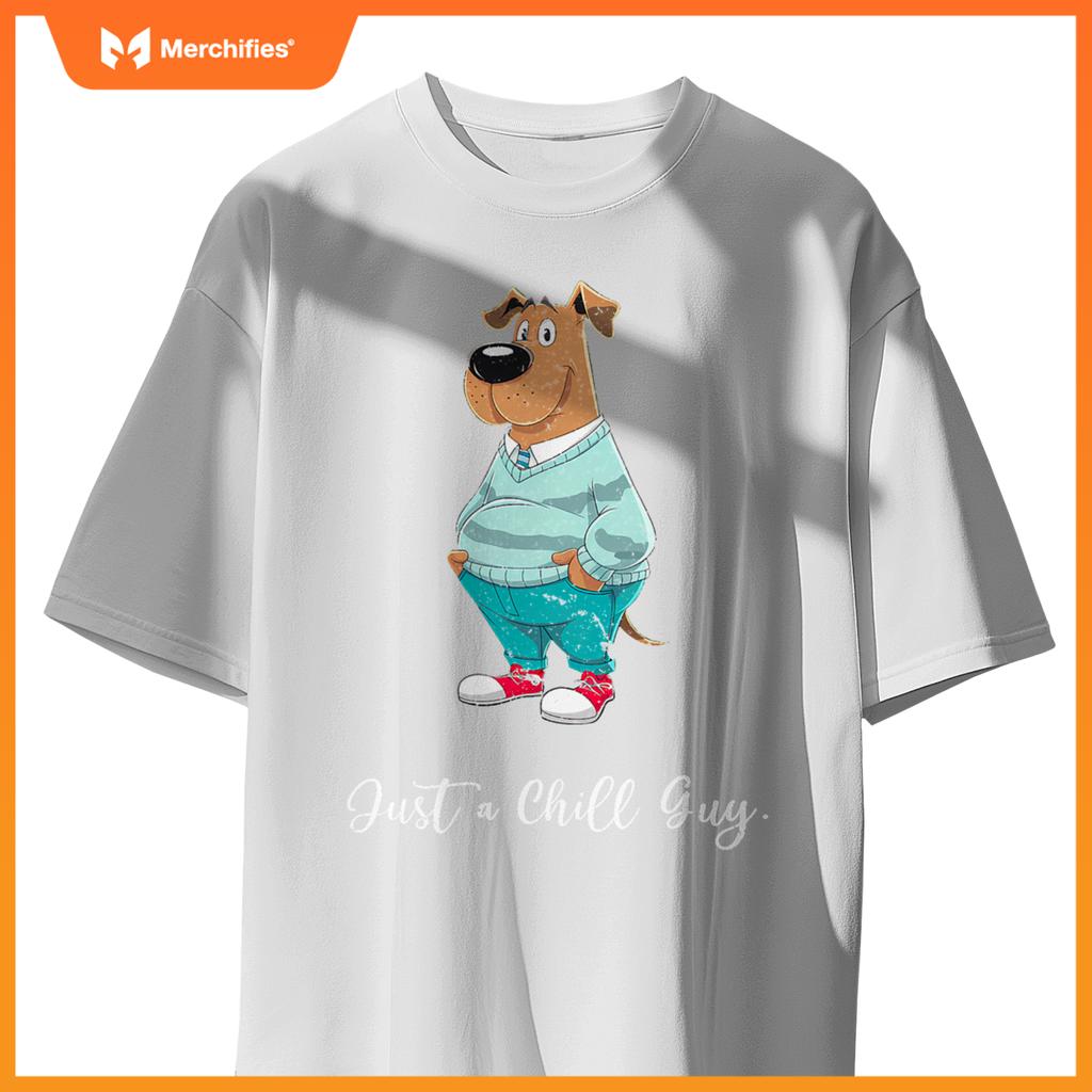 Just A Chill Guy  Cartoon Dog Design T-Shirt