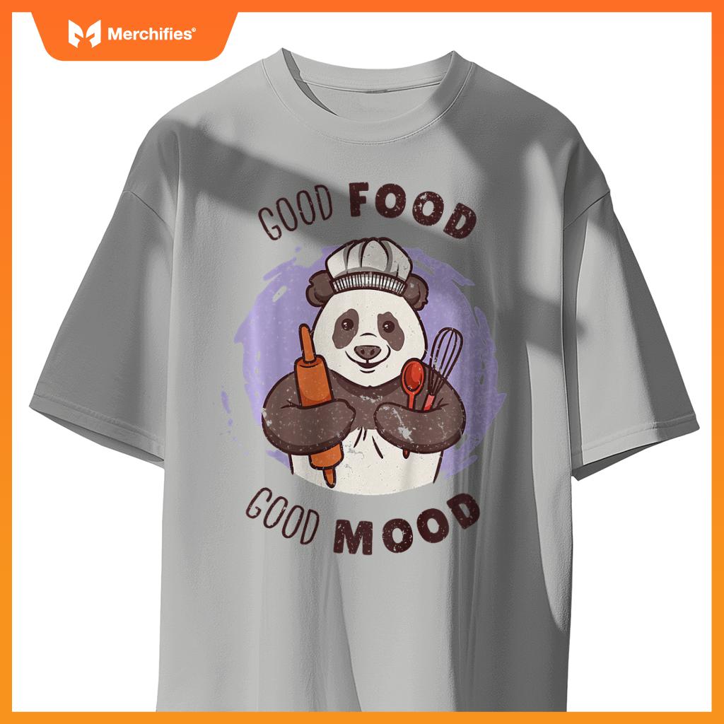 Kids Good Food Quote Panda Cute Baker Baking Pasty Chef Graphic T-Shirt