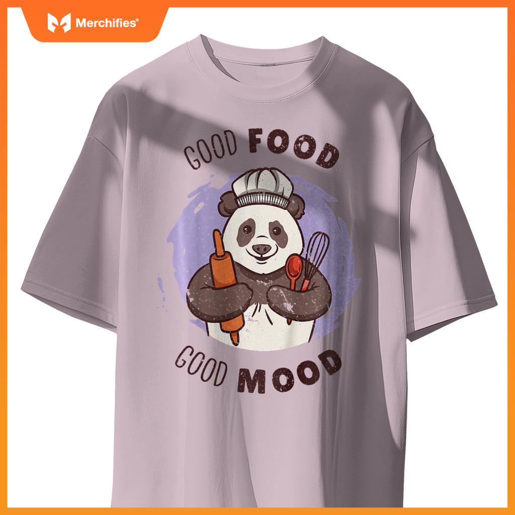 Kids Good Food Quote Panda Cute Baker Baking Pasty Chef Graphic T-Shirt
