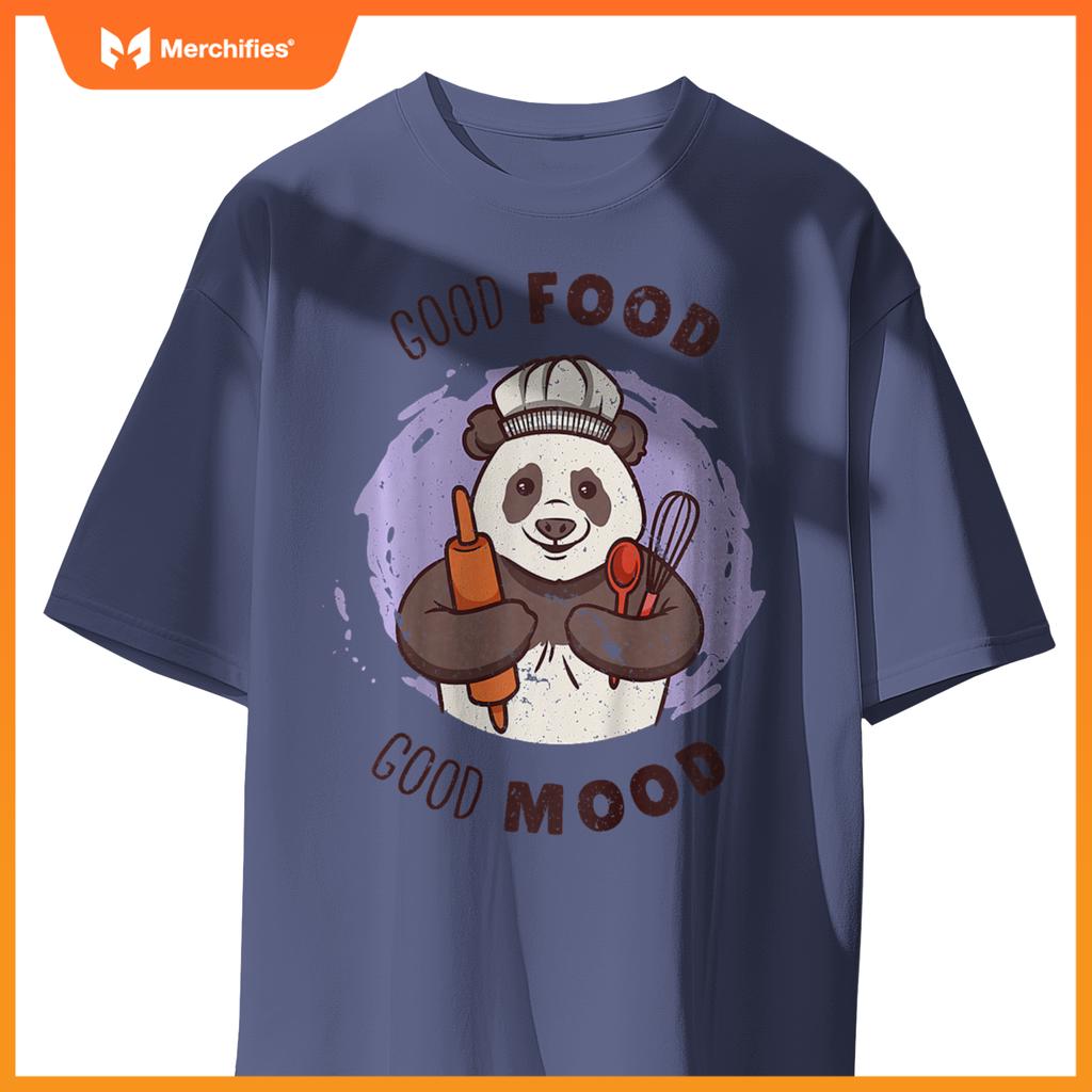 Kids Good Food Quote Panda Cute Baker Baking Pasty Chef Graphic T-Shirt
