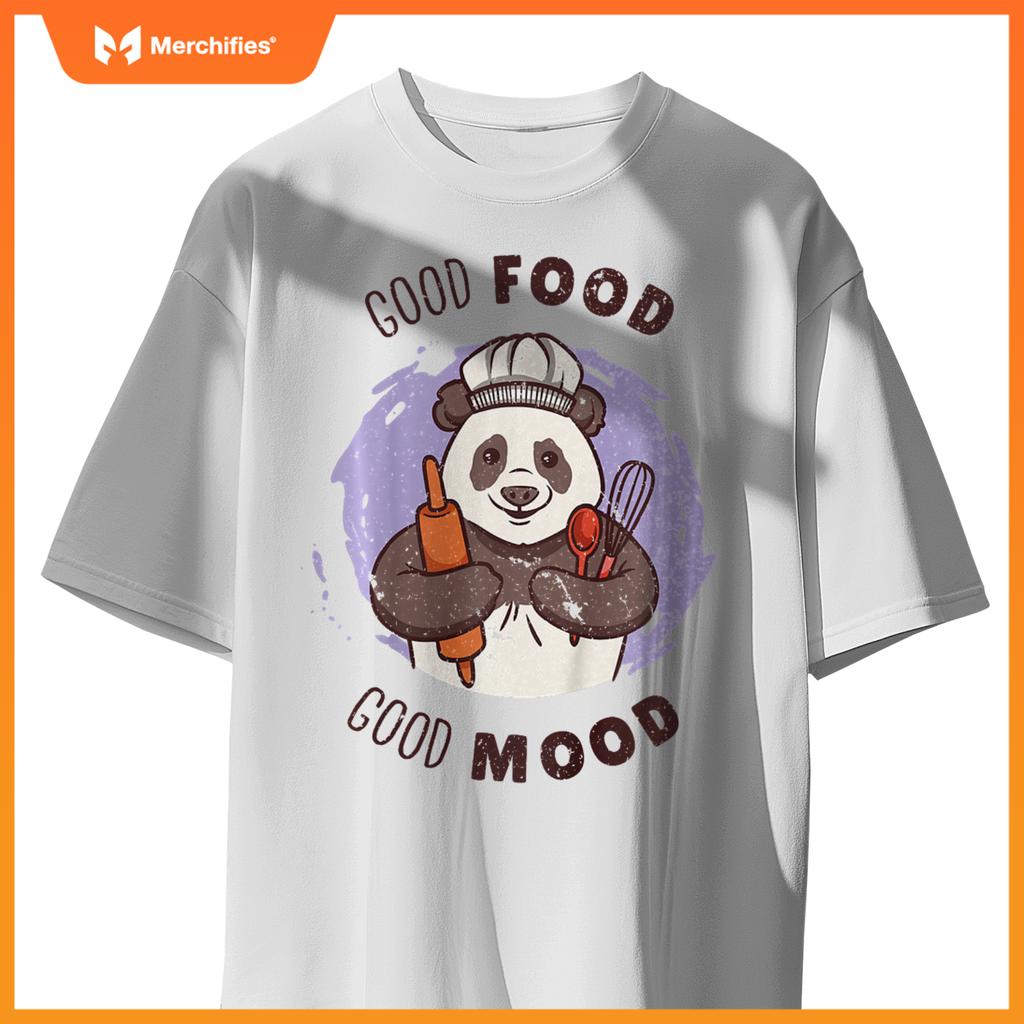 Kids Good Food Quote Panda Cute Baker Baking Pasty Chef Graphic T-Shirt