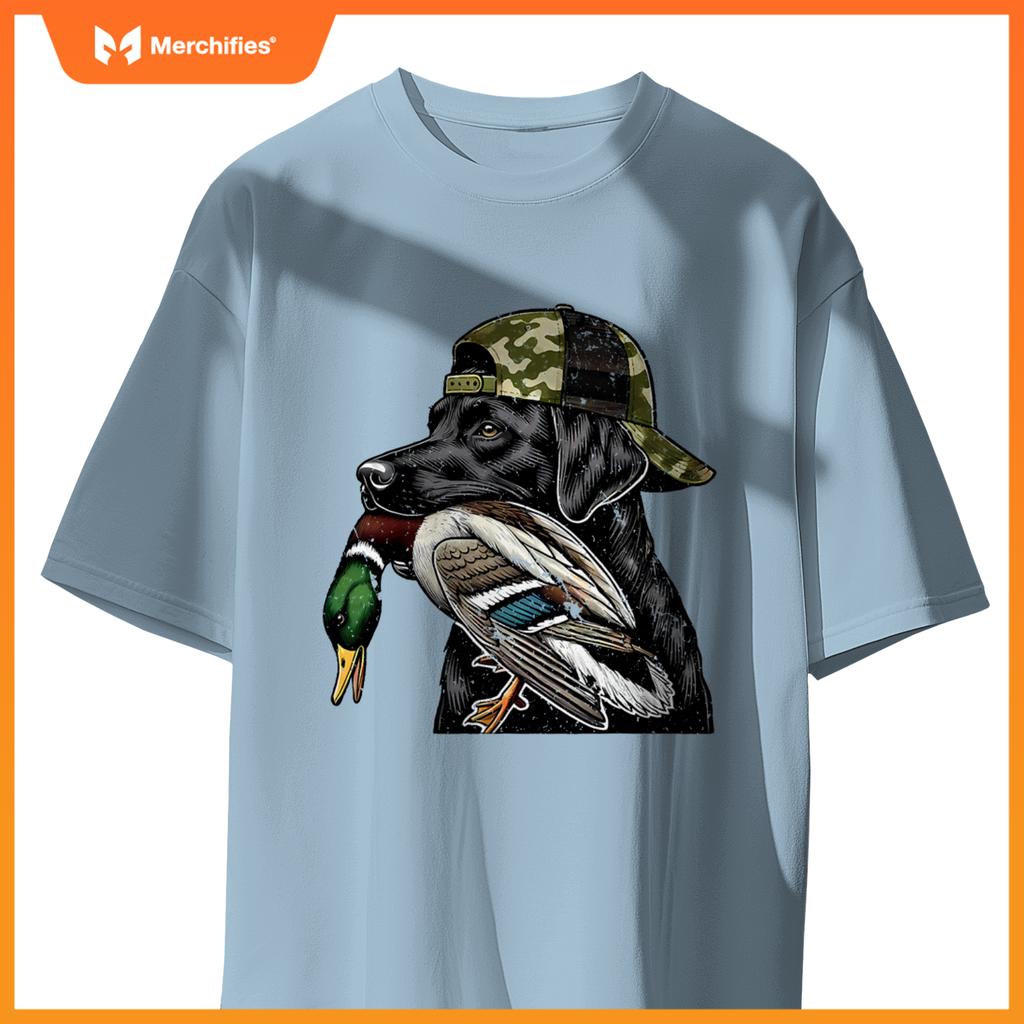 Labrador Hunting Dog With Duck Hello Hunting Season T-Shirt