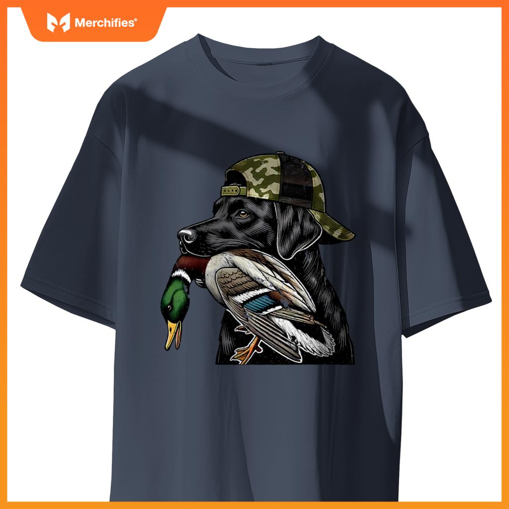 Labrador Hunting Dog With Duck Hello Hunting Season T-Shirt