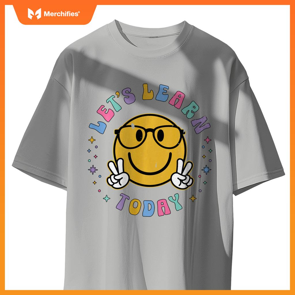 Lets learn today  smile face kids teacher daycare crew