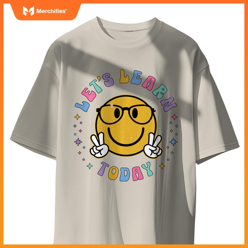 Lets learn today  smile face kids teacher daycare crew