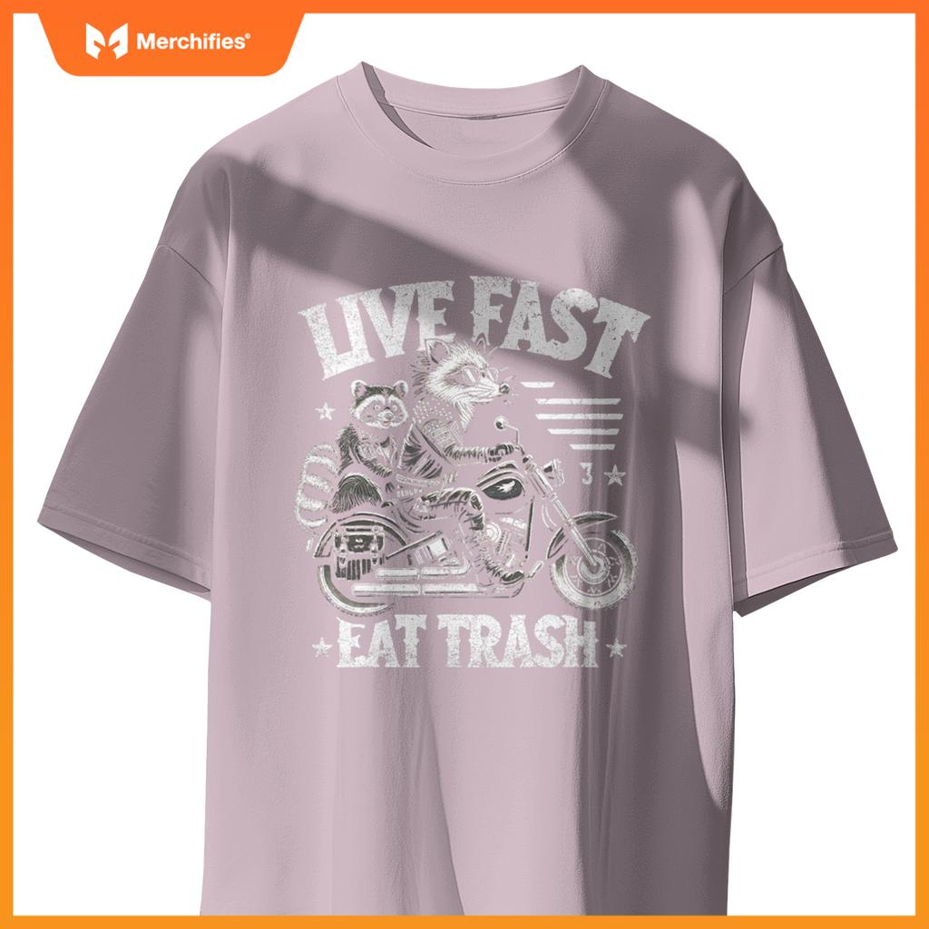 Live Fast Eat Trash Possum Raccoon Sunglasses & Car T-Shirt