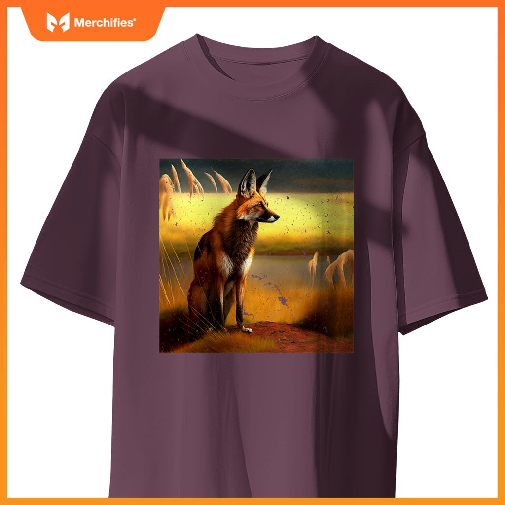 Maned Wolf South American Wild Dog Sunset Lovers Design T-Shirt
