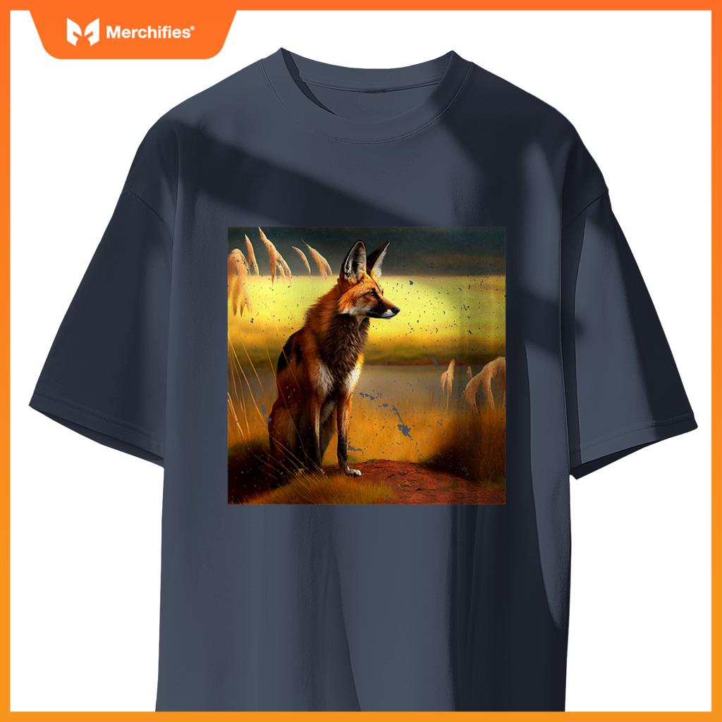 Maned Wolf South American Wild Dog Sunset Lovers Design T-Shirt