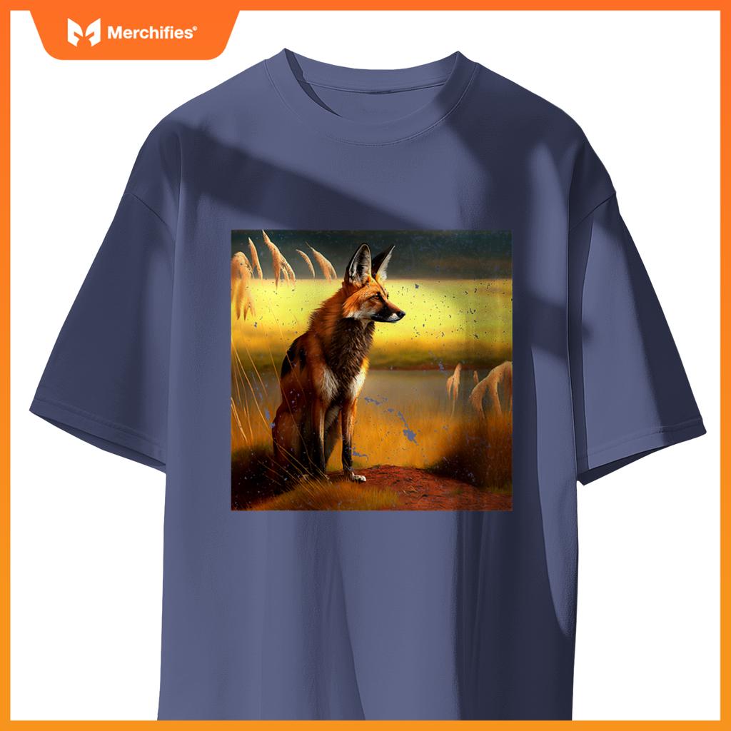 Maned Wolf South American Wild Dog Sunset Lovers Design T-Shirt