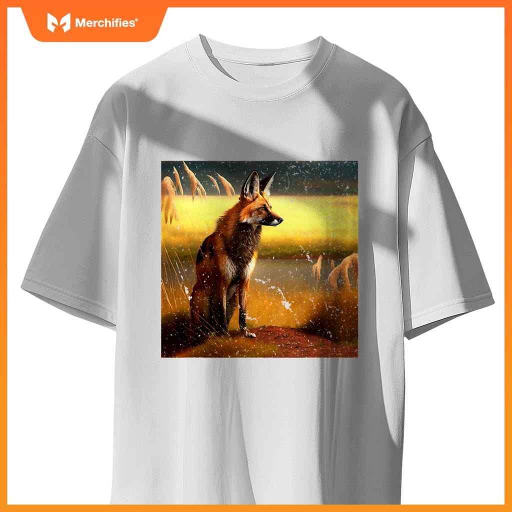 Maned Wolf South American Wild Dog Sunset Lovers Design T-Shirt
