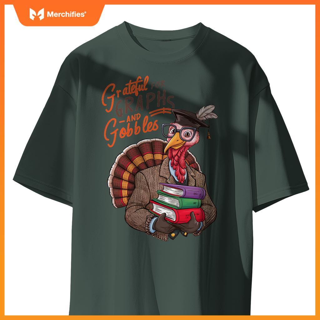 Math teacher thanksgiving grateful graphs