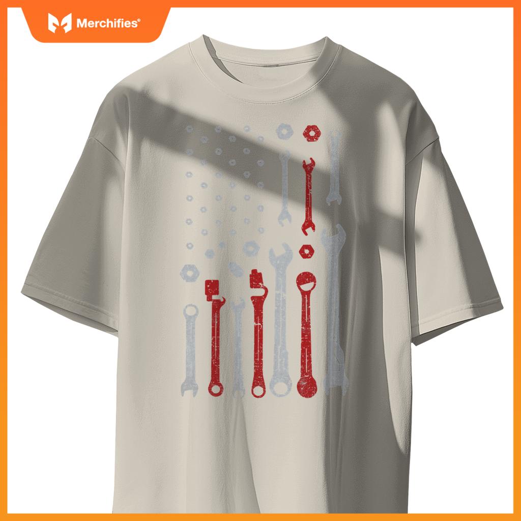 Mechanic Flag Usa American Patriotic Flag Car Mens T-Shirt