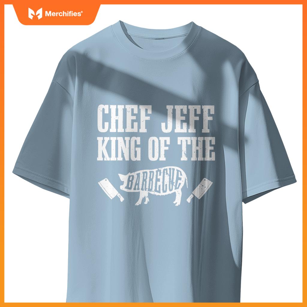 Mens Chef Jeff Is King Of  Barbecue Bbq Grilling Master T-Shirt
