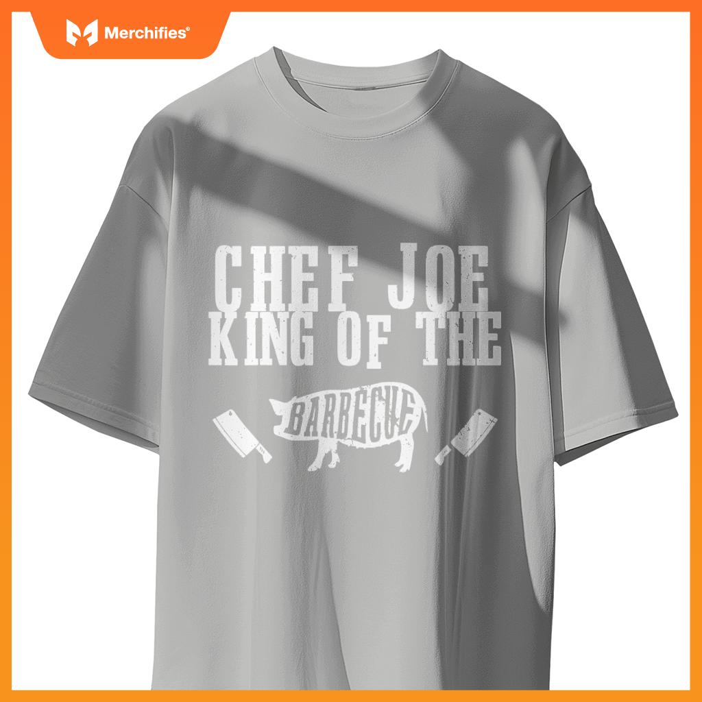 Mens Chef Joe Is King Of  Barbecue Bbq Grilling Master T-Shirt