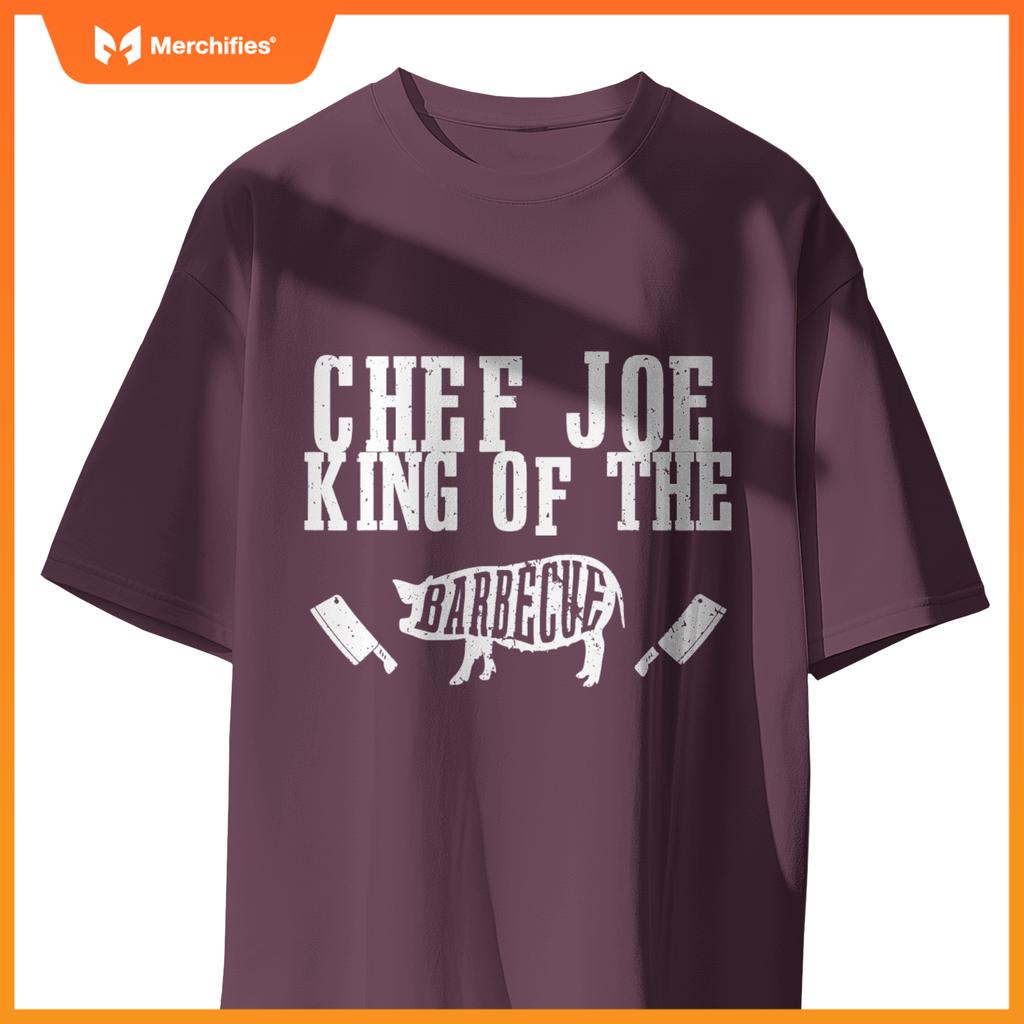 Mens Chef Joe Is King Of  Barbecue Bbq Grilling Master T-Shirt
