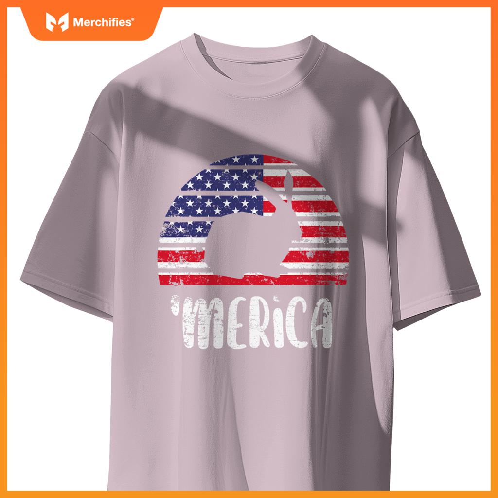Merica rabbit american flag usa patriotic independence T-Shirt