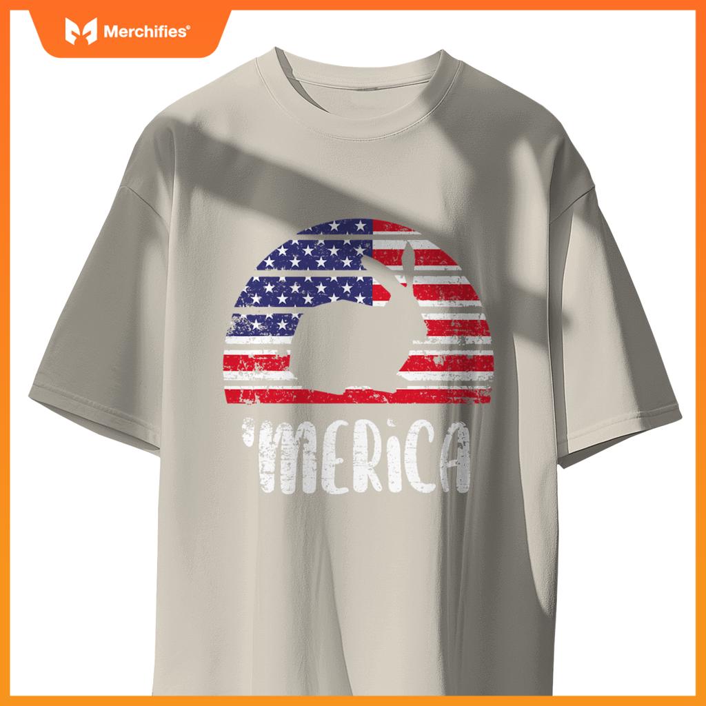 Merica rabbit american flag usa patriotic independence T-Shirt