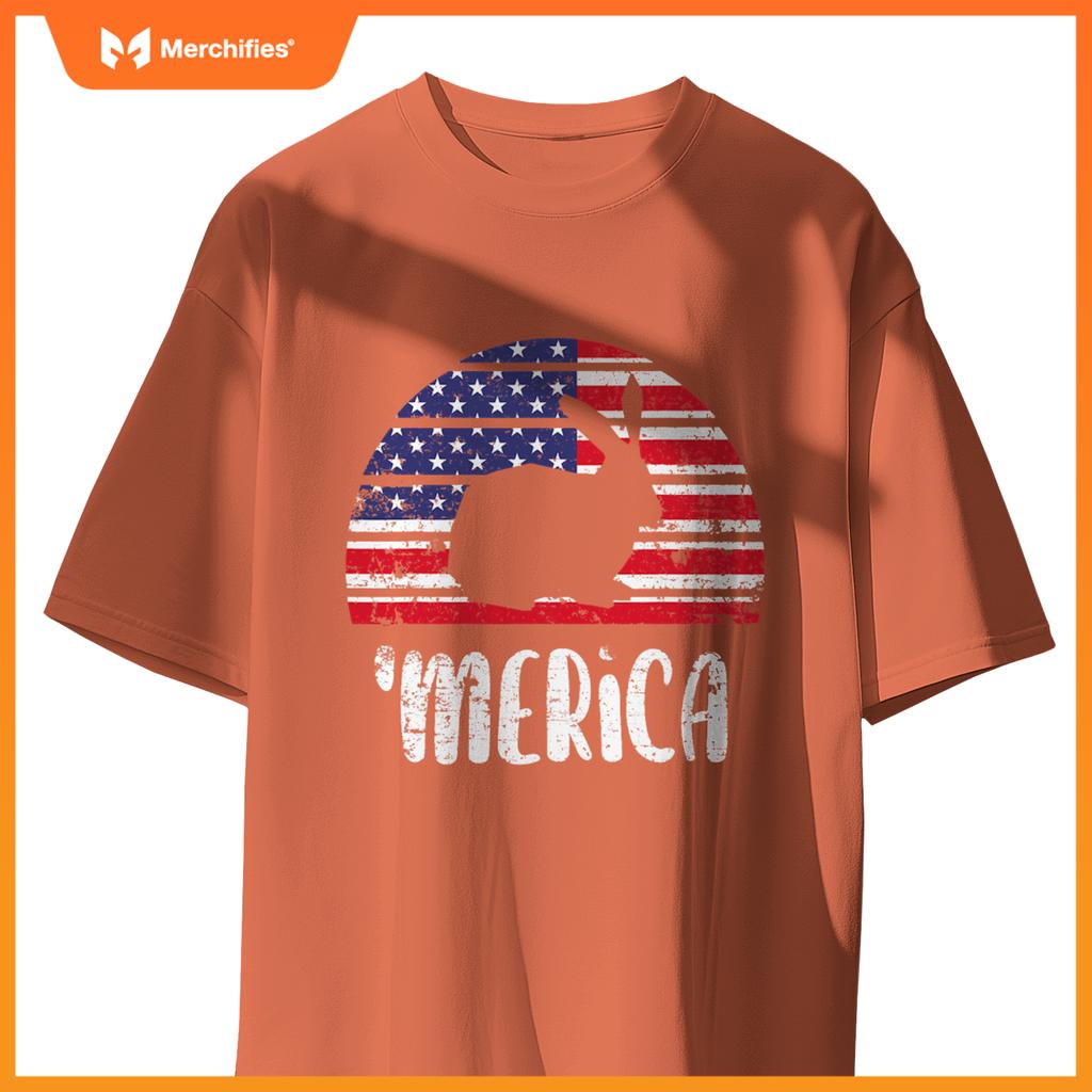 Merica rabbit american flag usa patriotic independence T-Shirt