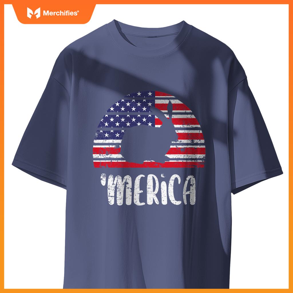 Merica rabbit american flag usa patriotic independence T-Shirt