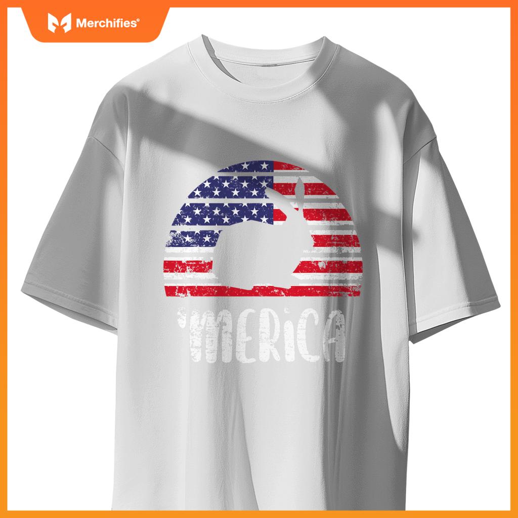 Merica rabbit american flag usa patriotic independence T-Shirt